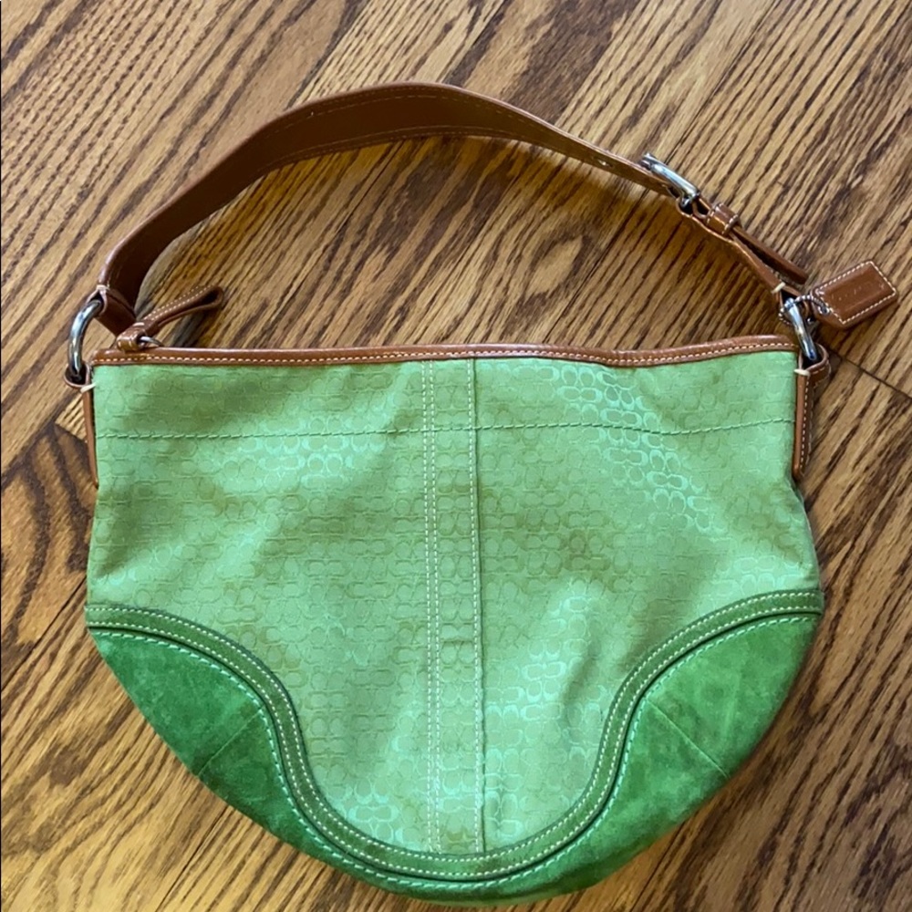 Green Coach Logo Purse